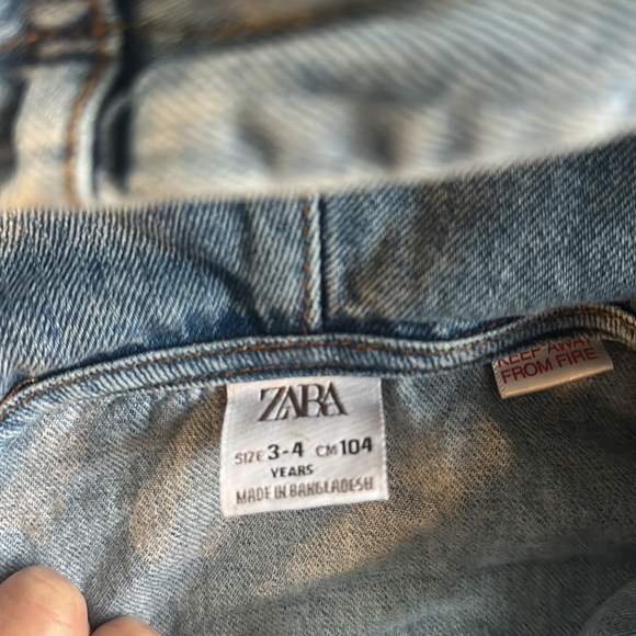 Hooded Zara kids jean shirt snap buttons size 3-4 - Picture 2 of 6